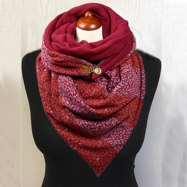 Fashion Scarves Women Soild Dot Printing Button Soft Wrap Casual Warm Scarves Shawls | Vimost Shop.