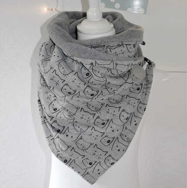 Fashion Scarves Women Soild Dot Printing Button Soft Wrap Casual Warm Scarves Shawls | Vimost Shop.
