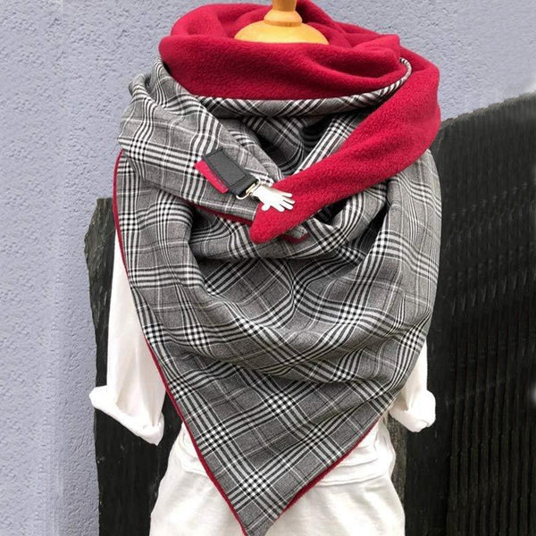 Fashion Scarves Women Soild Dot Printing Button Soft Wrap Casual Warm Scarves Shawls | Vimost Shop.