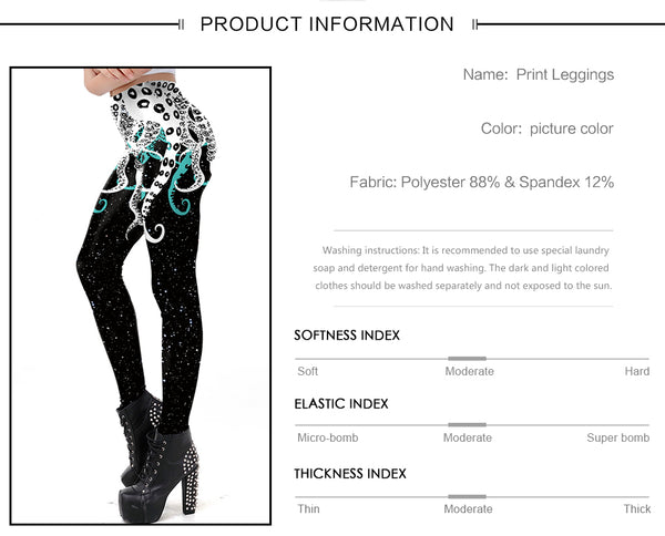 Hot Fashion Octopus Print Gothic Design Women Leggings High Quality Sexy Fitness Workout Ankle Pant | Vimost Shop.