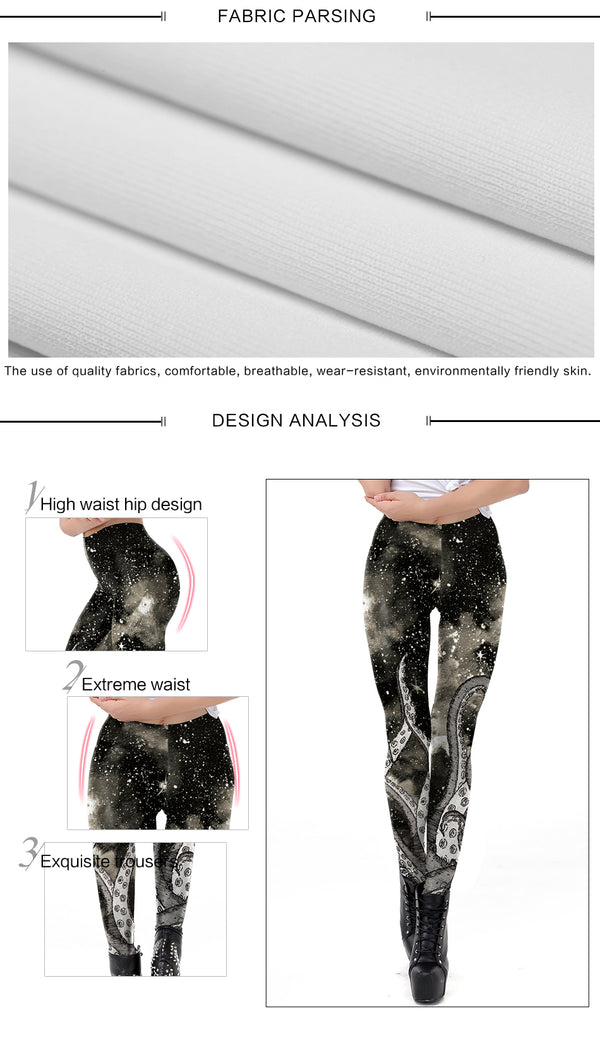 Hot Fashion Octopus Print Gothic Design Women Leggings High Quality Sexy Fitness Workout Ankle Pant | Vimost Shop.