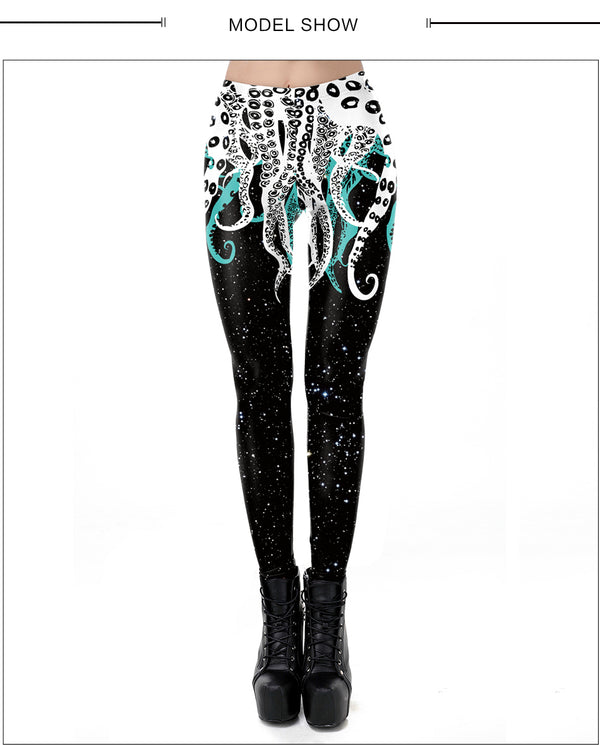 Hot Fashion Octopus Print Gothic Design Women Leggings High Quality Sexy Fitness Workout Ankle Pant | Vimost Shop.