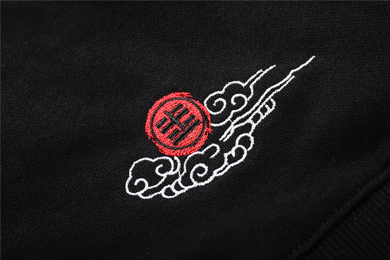 Japanese Crane Bird Embroidered Pullover Hooded Sweatshirts Hoodies Men Harajuku Hip Hop Hoodie Streetwear Tops | Vimost Shop.