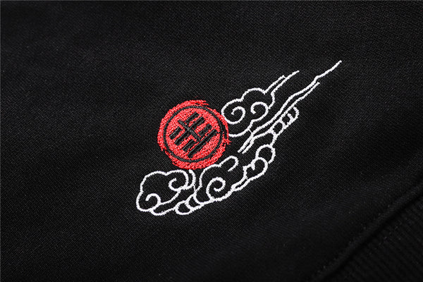 Japanese Crane Bird Embroidered Pullover Hooded Sweatshirts Hoodies Men Harajuku Hip Hop Hoodie Streetwear Tops | Vimost Shop.