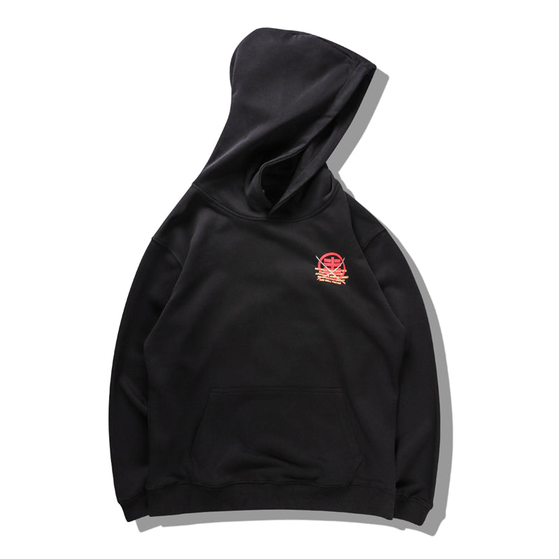 Harajuku Hip Hop Embroidered Samurai Dog Print Hoodies Sweatshirts Streetwear Chinese Characters Pullover Hooded Tops | Vimost Shop.