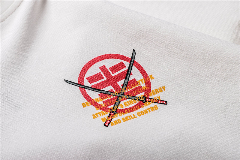 Harajuku Hip Hop Embroidered Samurai Dog Print Hoodies Sweatshirts Streetwear Chinese Characters Pullover Hooded Tops | Vimost Shop.