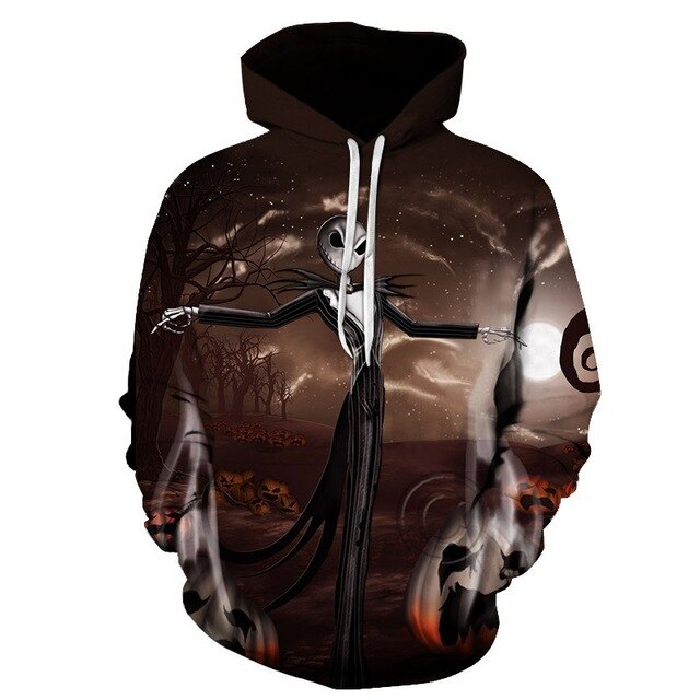 Male Sweatshirt Pumpkin King Jack Skellington Evil Smile Pattern Spring Men Hoodies Cool Streetwear Halloween Party | Vimost Shop.