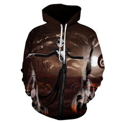 Male Sweatshirt Pumpkin King Jack Skellington Evil Smile Pattern Spring Men Hoodies Cool Streetwear Halloween Party