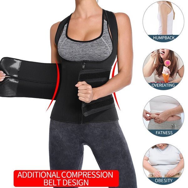 Waist Trainer Neoprene Body Shaper Women Slimming Sheath Double Belt Sweat Shapewear Fat Burning Corset Sauna Vest Trimmer Belt | Vimost Shop.