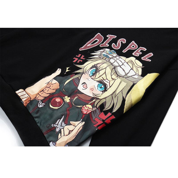 Harajuku Hoodies Men Japanese Ukiyo-e Anime Comics Girl Printed Hooded Pullover Sweatshirt High Street Baggy Streetwear