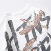 Japanese Style Crane Printed Cotton T Shirts 2019 Harajuku Mens Summer Oversize Graffiti Tops & Tees | Vimost Shop.
