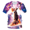 Galaxy Space 3D T Shirt Lovely Kitten Cat Eat Taco Pizza Funny Tops Tee Short Sleeve Summer Shirts | Vimost Shop.