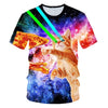 Galaxy Space 3D T Shirt Lovely Kitten Cat Eat Taco Pizza Funny Tops Tee Short Sleeve Summer Shirts | Vimost Shop.