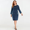 New Fashion Plus Size Denim Dress Slim Fit Dress Casual Dress High Flexibility Hole Design FFemale