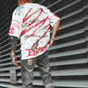 Hip Hop Men Jogger Denim Pants Skinny Washed Distressed Jeans Graffiti Print Streetwear Destroyed Ripped Jeans | Vimost Shop.
