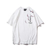 Men Streetwear Japanese Sakura Waves Tshirt Short Sleeve Cotton Harajuku T-Shirt Oversize Japan Tees | Vimost Shop.