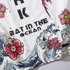 Men Streetwear Japanese Sakura Waves Tshirt Short Sleeve Cotton Harajuku T-Shirt Oversize Japan Tees | Vimost Shop.