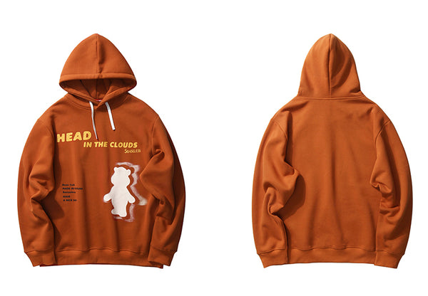 Hip Hop Hoodie Sweatshirt Cloud Bear Print Harajuku Men Streetwear Hoodie Pullover Cotton Hooded Sweatshirt Fleece Winter | Vimost Shop.