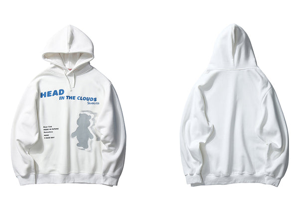 Hip Hop Hoodie Sweatshirt Cloud Bear Print Harajuku Men Streetwear Hoodie Pullover Cotton Hooded Sweatshirt Fleece Winter | Vimost Shop.
