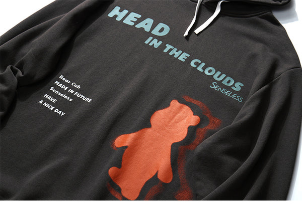 Hip Hop Hoodie Sweatshirt Cloud Bear Print Harajuku Men Streetwear Hoodie Pullover Cotton Hooded Sweatshirt Fleece Winter | Vimost Shop.