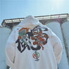 Embroidery Japanese Wind Thunder Devil Hoodie Streetwear Harajuku Hip Hop Chinese Style Hooded Sweatshirts Men Oversize | Vimost Shop.