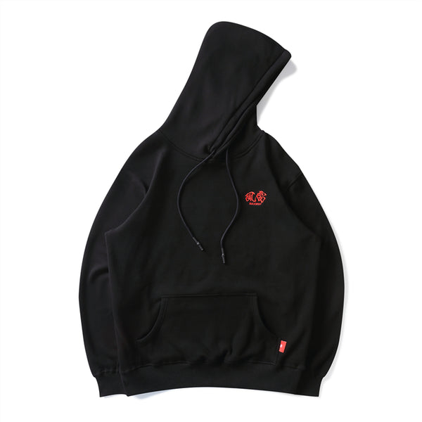 Embroidery Japanese Wind Thunder Devil Hoodie Streetwear Harajuku Hip Hop Chinese Style Hooded Sweatshirts Men Oversize | Vimost Shop.