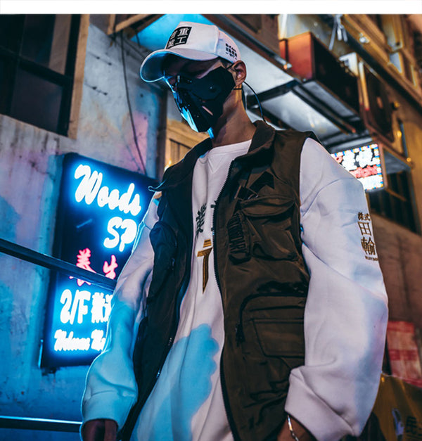 Vintage Letter Embroidered Mens Cargo Vests Streetwear 2019 Hip Hop Sleeveless Tops Harajuku Multi Pockets Coats | Vimost Shop.