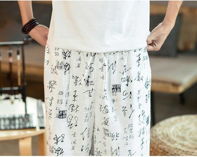 Streetwear Harem Pants Men Sweatpants Male Loose Calf-Length Chinese Style Printed Joggers Casual Pants Men Women | Vimost Shop.