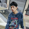 Hip Hop T Shirt Men Streetwear Print Wild Horse Long Sleeve Tees Harajuku Cotton Loose Tshirts Tie Dye Mens Fashion Tops | Vimost Shop.
