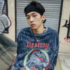 Hip Hop T Shirt Men Streetwear Print Wild Horse Long Sleeve Tees Harajuku Cotton Loose Tshirts Tie Dye Mens Fashion Tops | Vimost Shop.