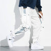 Men Hip Hop Black Cargo Pants joggers Sweatpants Multi-pocket Ribbons men's sports pants streetwear casual men's casual pants | Vimost Shop.