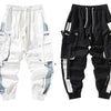 Men Hip Hop Black Cargo Pants joggers Sweatpants Multi-pocket Ribbons men's sports pants streetwear casual men's casual pants | Vimost Shop.