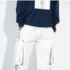 Men Hip Hop Black Cargo Pants joggers Sweatpants Multi-pocket Ribbons men's sports pants streetwear casual men's casual pants | Vimost Shop.