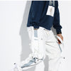 Men Hip Hop Black Cargo Pants joggers Sweatpants Multi-pocket Ribbons men's sports pants streetwear casual men's casual pants | Vimost Shop.