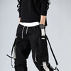 Men Hip Hop Black Cargo Pants joggers Sweatpants Multi-pocket Ribbons men's sports pants streetwear casual men's casual pants | Vimost Shop.