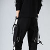 Men Hip Hop Black Cargo Pants joggers Sweatpants Multi-pocket Ribbons men's sports pants streetwear casual men's casual pants | Vimost Shop.