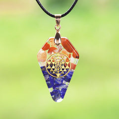 Orgonite Pendant Sri Yantra Necklace Sacred Geometry Chakra Energy Necklace Meditation Pendant Jewelry