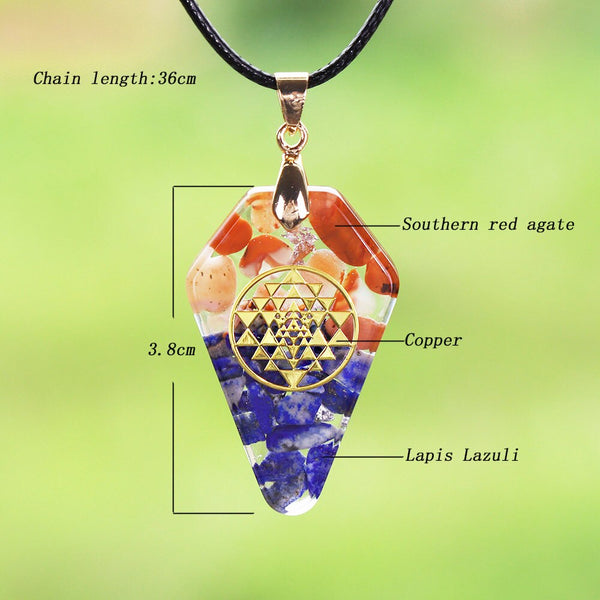 Orgonite Pendant Sri Yantra Necklace Sacred Geometry Chakra Energy Necklace Meditation Pendant Jewelry | Vimost Shop.