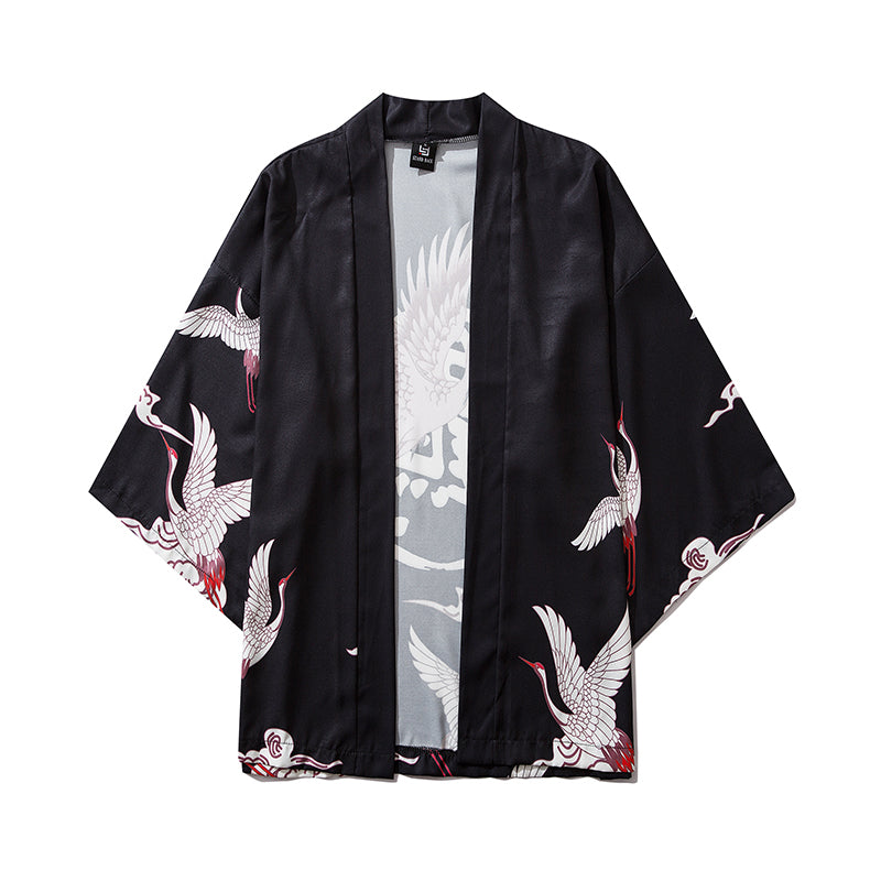 Japan Style Clothes Men Summer Streetwear Cat Print Kimono Cardigan Mandarin Robe Men Unisex Japanese Trend Kimonos | Vimost Shop.