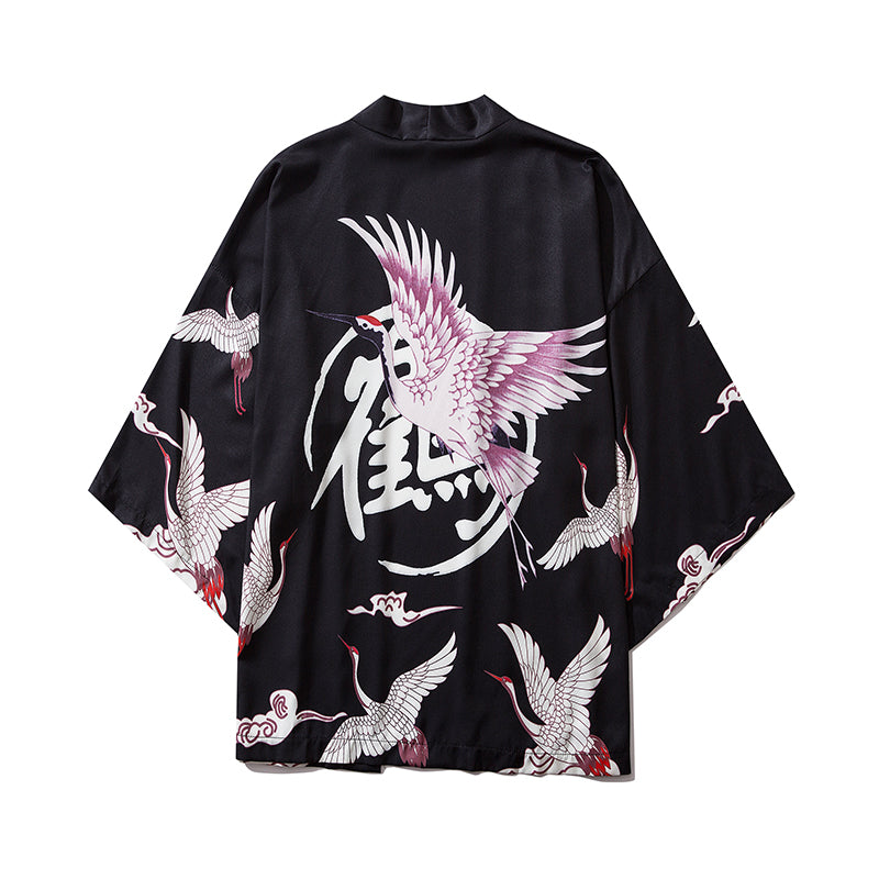 Japan Style Clothes Men Summer Streetwear Cat Print Kimono Cardigan Mandarin Robe Men Unisex Japanese Trend Kimonos | Vimost Shop.