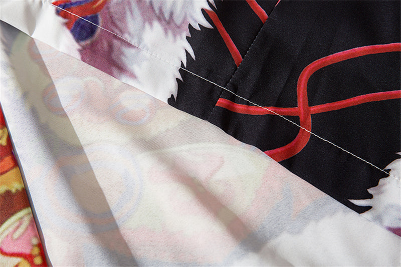 Japan Style Clothes Men Summer Streetwear Cat Print Kimono Cardigan Mandarin Robe Men Unisex Japanese Trend Kimonos | Vimost Shop.
