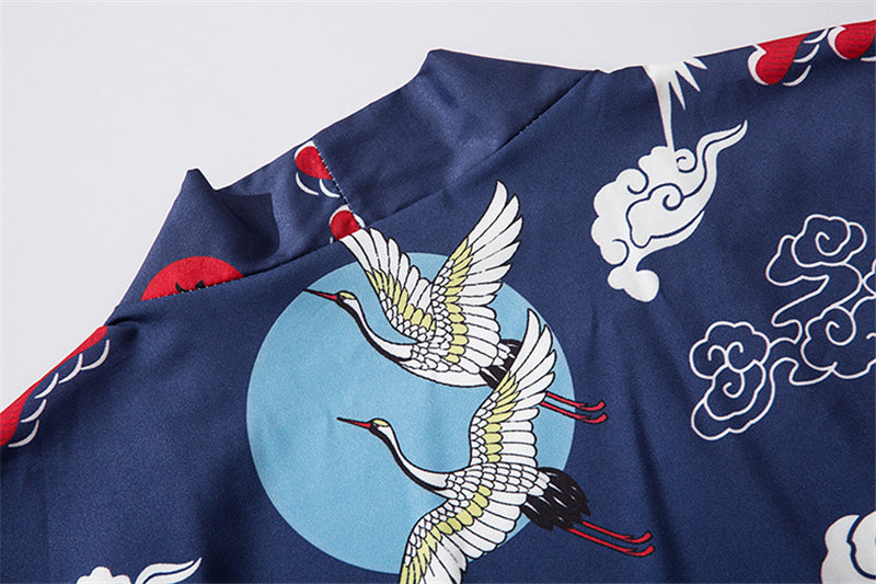 Japan Style Clothes Men Summer Streetwear Cat Print Kimono Cardigan Mandarin Robe Men Unisex Japanese Trend Kimonos | Vimost Shop.