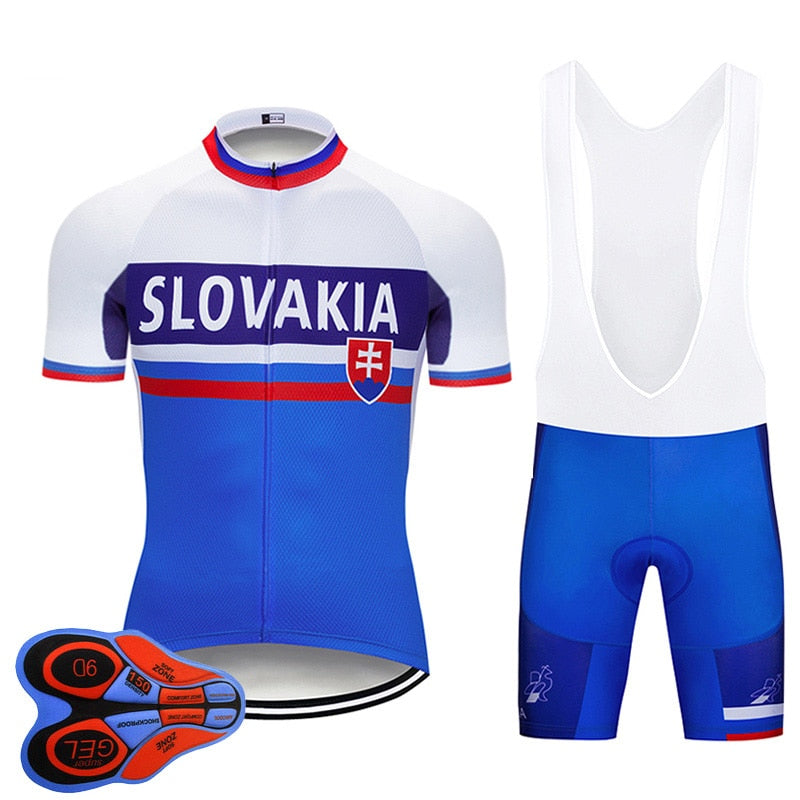 Team SLOVAKIA Cycling Clothing 9D Set MTB Jersey Bicycle Clothes Ropa Ciclismo Quick Dry Bike Wear Mens Short Maillot Culotte | Vimost Shop.