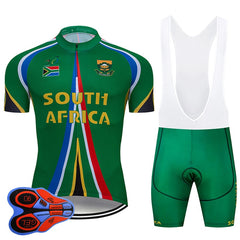Pro Team SOUTH AFRICA Cycling Clothing 9D Set MTB Uniform Bicycle Clothes Quick Dry Bike Jersey Men's Short Maillot Culotte