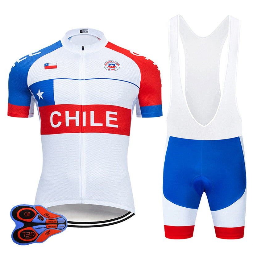 Pro Team CHILE Cycling Clothing 9D Set MTB Uniform Bicycle Clothes Summer Quick Dry Bike Jersey Men's Short Maillot Culotte | Vimost Shop.
