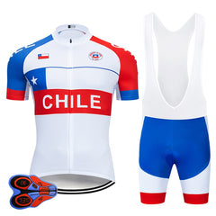 Pro Team CHILE Cycling Clothing 9D Set MTB Uniform Bicycle Clothes Summer Quick Dry Bike Jersey Men's Short Maillot Culotte