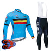 Spring/Autumn Belgium Cycling Jersey 9D Bib Set MTB Uniform Bike Clothing Quick Dry Bicycle Clothes Men‘s Long Cycling Wear | Vimost Shop.