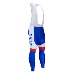 Spring/Autumn Team Chile Cycling Jersey Bib Set MTB Uniform Bike Clothing Quick Dry Bicycle Clothes Men‘s Long Cycling Wear