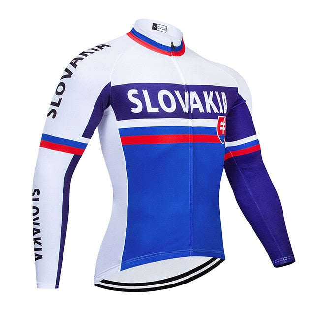 Spring/Autumn SLOVAKIA Cycling Jersey 9D Bib Set MTB Uniform Bike Clothing Quick Dry Bicycle Clothes Mens Long Cycling Wear | Vimost Shop.