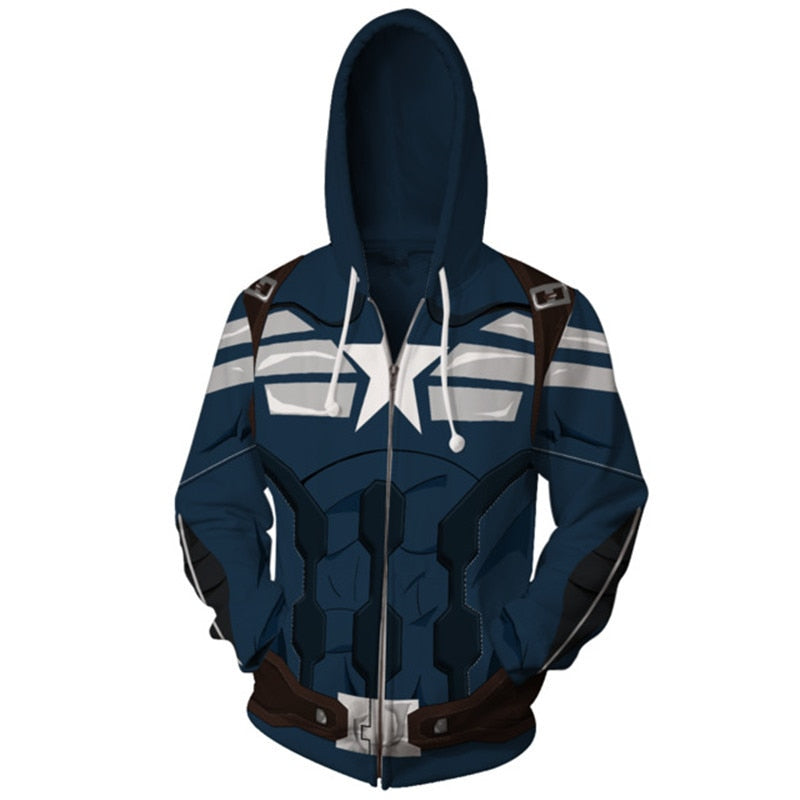 Marvel Superhero Flash Movie Endgame 3D Print Hoodies Sweatshirt Captain America Zipper Coat Jacket Men Women Cosplay Costume | Vimost Shop.